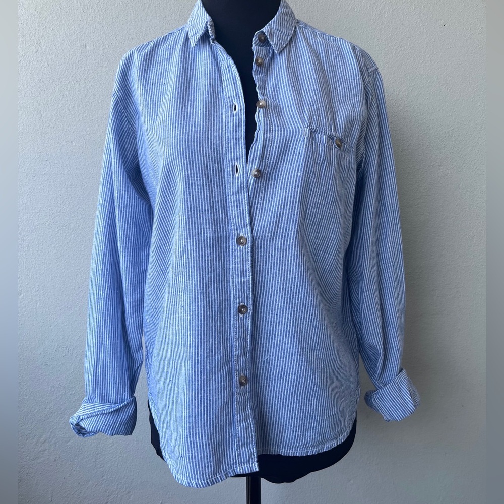 H&M | Striped Linen Blend Shirt